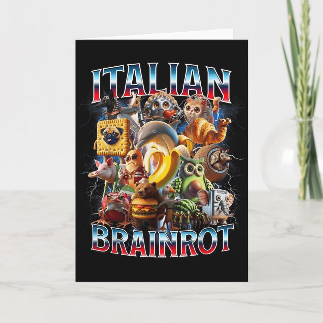 Carte Pourriture cérébrale italienne Mèmes drôles garçon (Devant)