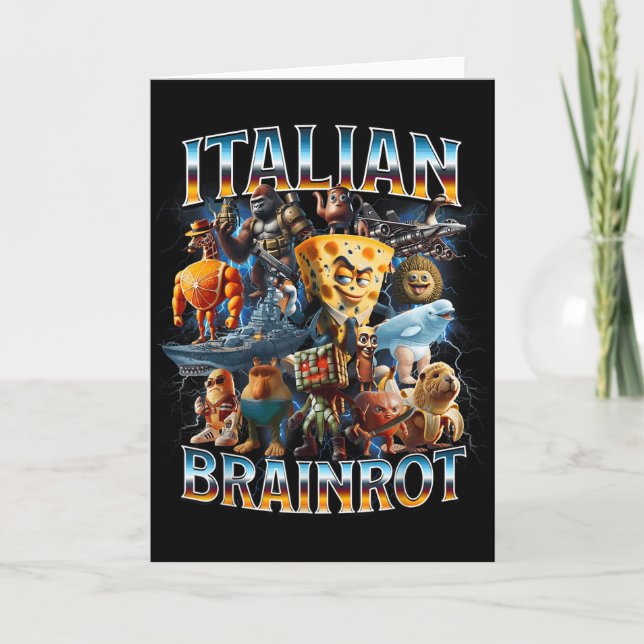 Carte Pourriture cérébrale italienne Mèmes drôles garçon (Devant)