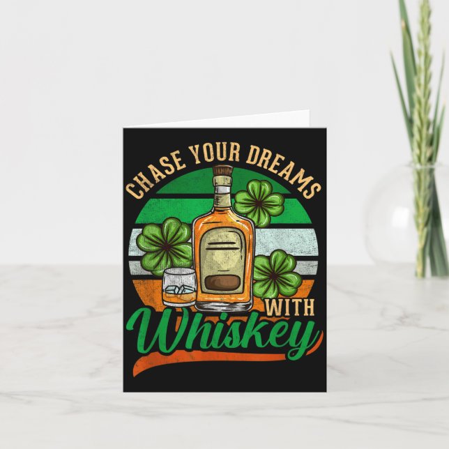 Carte Poursuivez Vos Rêves Avec Whiskey St. Patrick's Da (Devant)