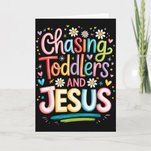 Carte Poursuivre Les Tout-Petits Et Jésus _2 