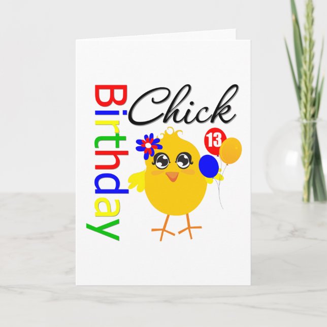 Carte Poussin d'anniversaire 13 années (Devant)