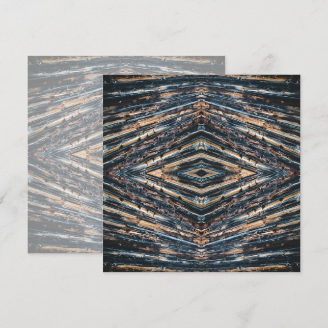 Carte Poutres en bois bleues et brunes Photo Perspective (Devant / Derrière)