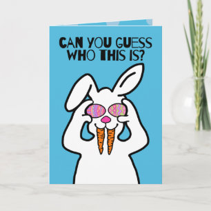 Carte Pouvez-vous deviner?   Drôle de lapin de Pâques dé