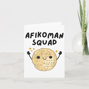 Carte Pover Afikoman Squad mignon Pesach Enfants