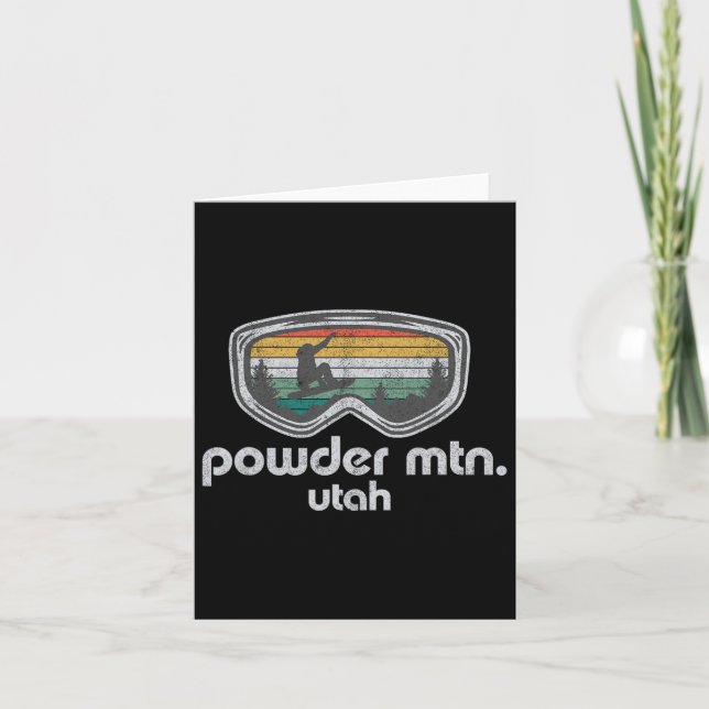 Carte Powder Mountain Utah Snowboard Retro Snowboard (Devant)