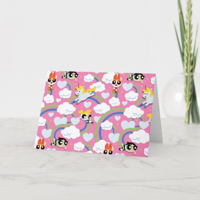Carte Powerpuff Girls & Donny Rainbow Motif (Devant)