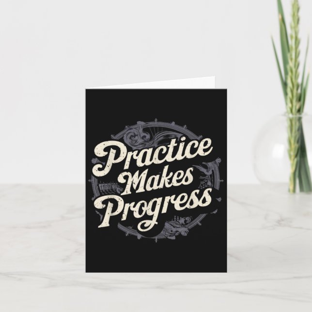 Carte Practice Makes Progress Shirt Over Perfection Moti (Devant)