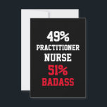 Carte Practitioner Nurse Badass Card<br><div class="desc">Un cadeau d'anniversaire amusant et génial pour les mères jour,  fête des pères,  noël,  pour maman,  papa,  amant,  mari et femme</div>