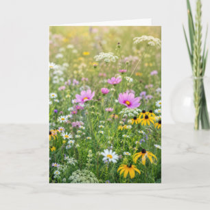 Carte Prairie de Fleurs Sauvages d'Été d'Anniversaire