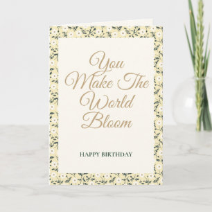 Carte Prairie Murmurante - Bordure Florale Jaune Beurre