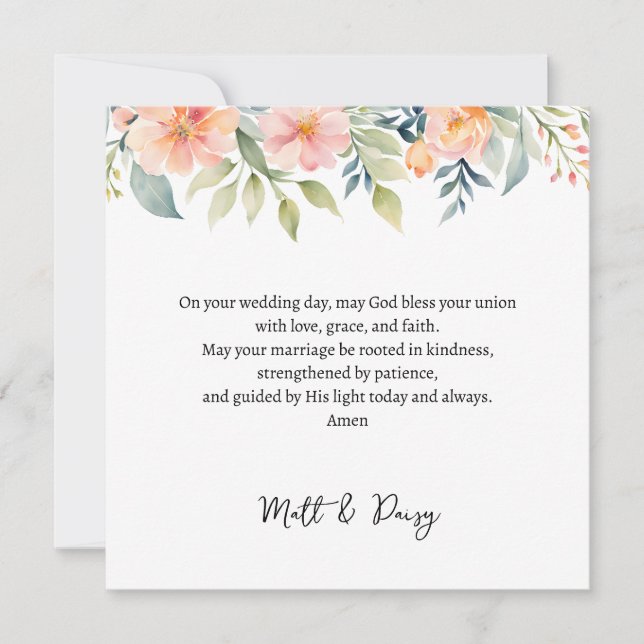 Carte Prayer on Your Wedding Day Card | Wedding Blessing (Devant)
