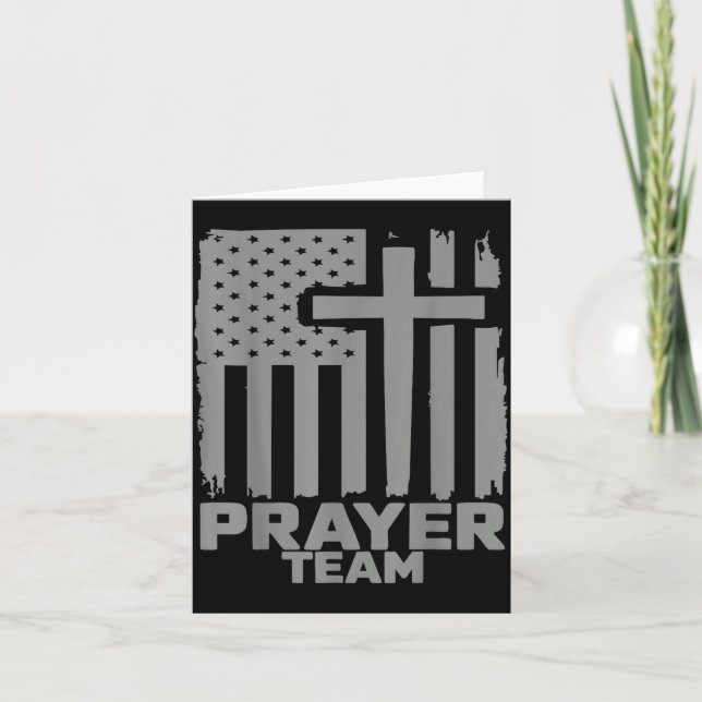 Carte Prayer Team American Flag Christian Family Christi (Devant)