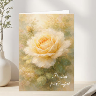Carte Praying for Comfort Christian Yellow Rose Sympathy