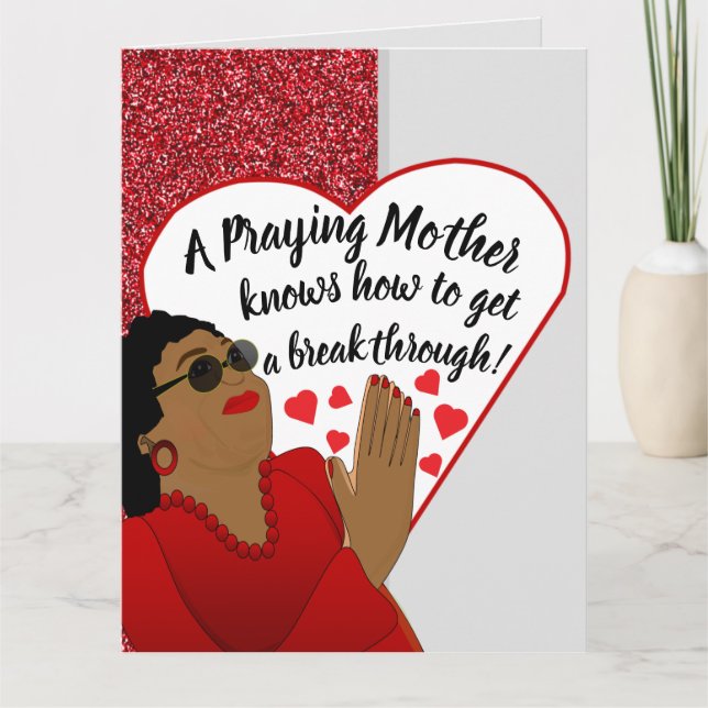 Carte Praying Mother African American Christian Birthday (Devant)