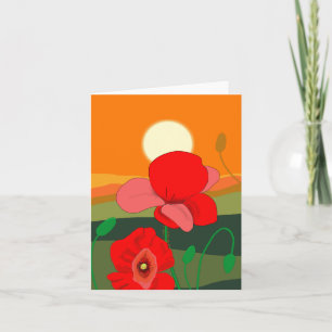 Carte pré au coucher du soleil