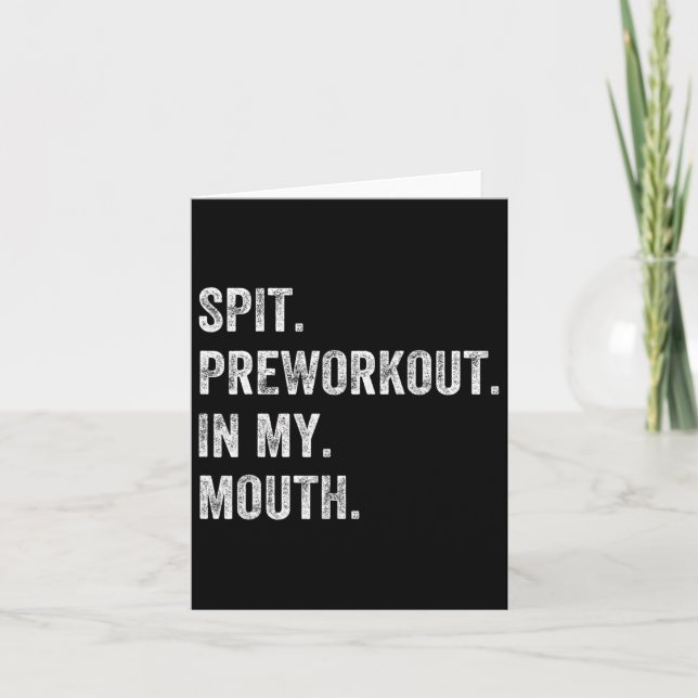 Carte Pré-Exercice Dans Ma Bouche Entraînement Gym Drôle (Devant)