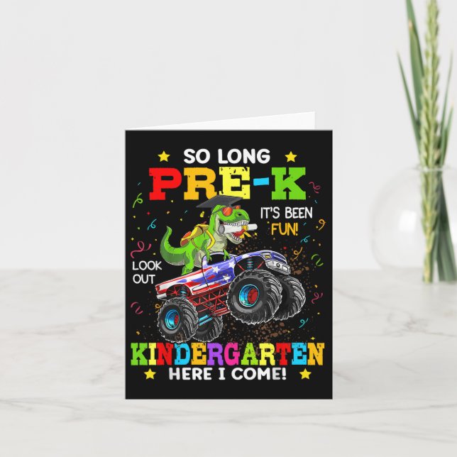 Carte Pré-k Graduation Garçons Dinosaure Pré-k Gra (Devant)