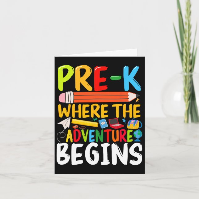 Carte Pré-k Où L'Aventure Commence À Retourner À L'École (Devant)