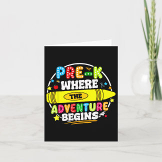Carte Pré-k où l'aventure commence le premier jour Prek 