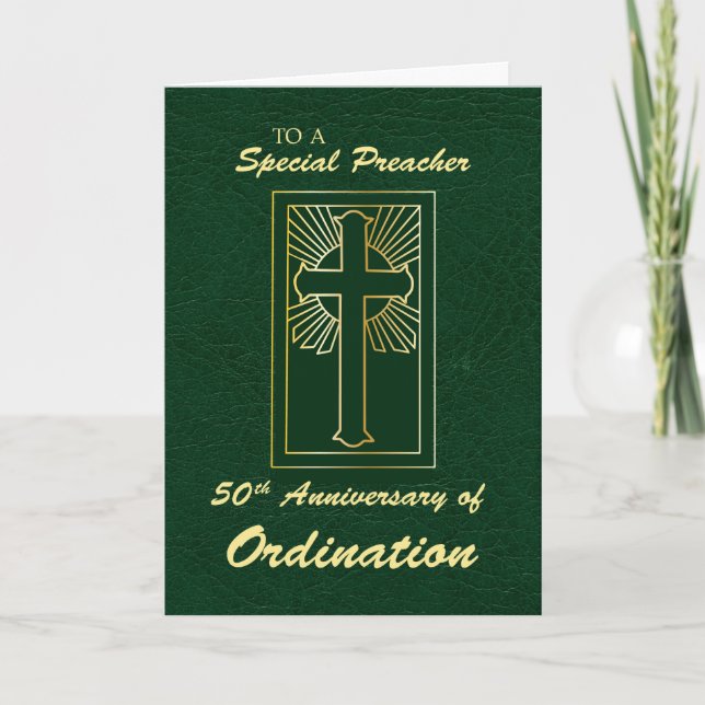 Carte Prédicateur 50e anniversaire de l'ordination Vert (Devant)