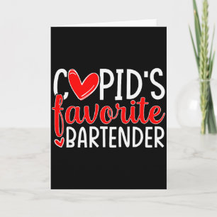 Carte Préféré de Cupidon Barman Cœurs drôles Saint-Valen