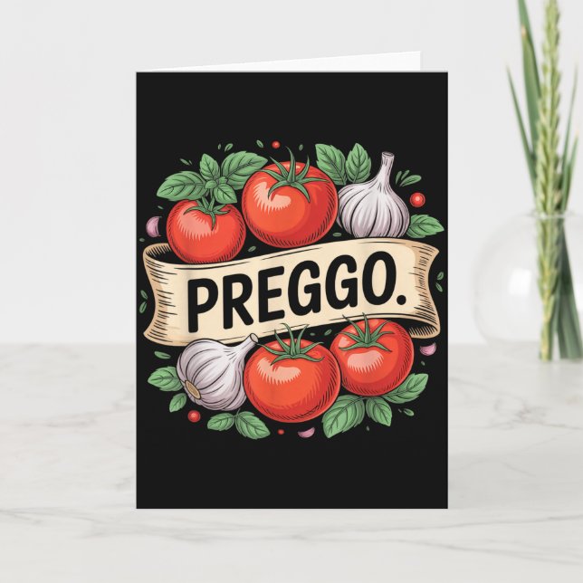 Carte Pregnancy Announcement Prego Pasta Sauce Funny Pre (Devant)