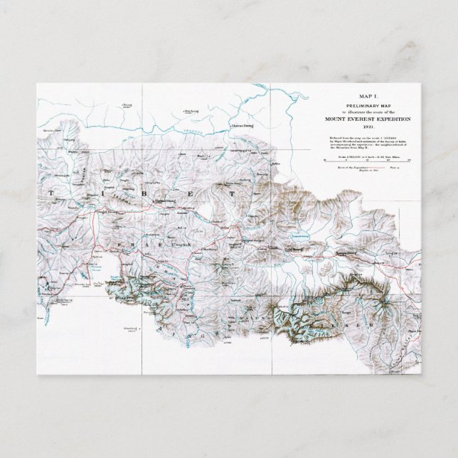 Carte préliminaire vintage du Mont Everest (Devant)