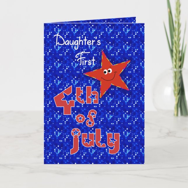 Carte Premier 4 juillet de fille (Devant)