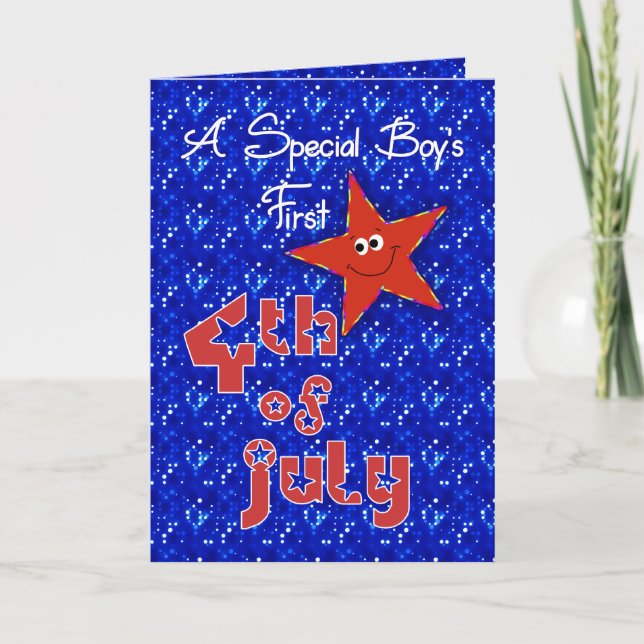 Carte Premier 4 juillet pour garçon spécial (Devant)