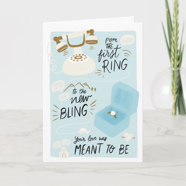Carte Premier anneau à nouveau Bling Félicitations Maria (Devant)