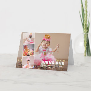 Carte Premier anniversaire 4 Collage photo Anniversaire 