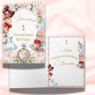 Carte Premier Anniversaire Alice Au Pays Des Merveilles