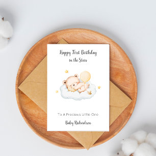 Carte Premier anniversaire de bébé disparu dans les étoi