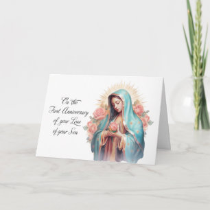 Carte Premier anniversaire de la perte d'un fils Vierge