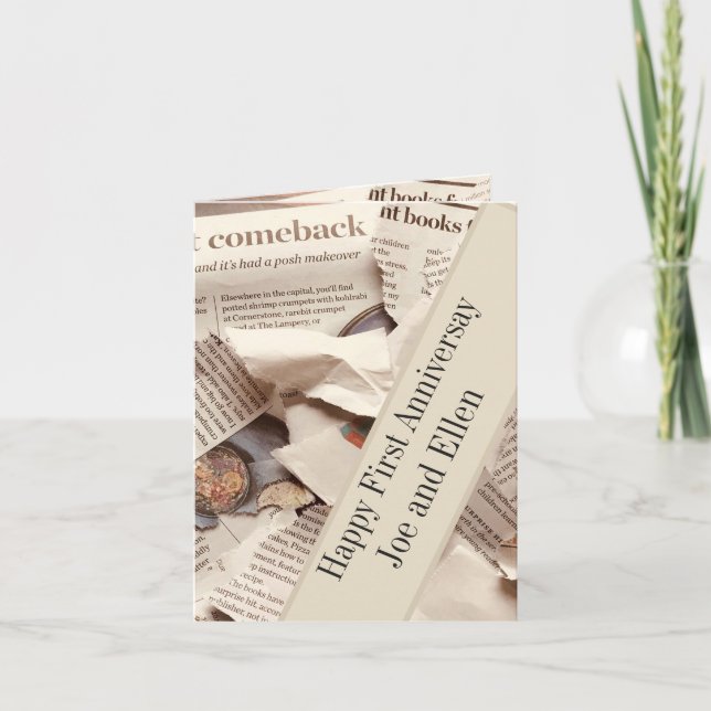 Carte Premier anniversaire de Mariage modifiable (Devant)