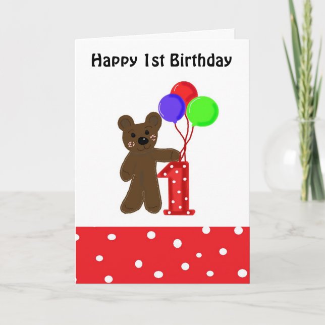 Carte Premier anniversaire de Petit Ours (Devant)