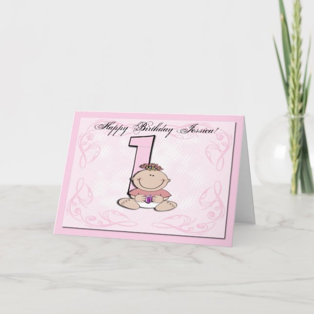 Carte Premier anniversaire du bébé (Devant)