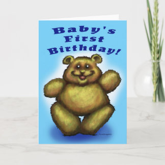 Carte Premier anniversaire du bébé - Garçon