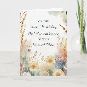 Carte Premier anniversaire en souvenir de Loved One