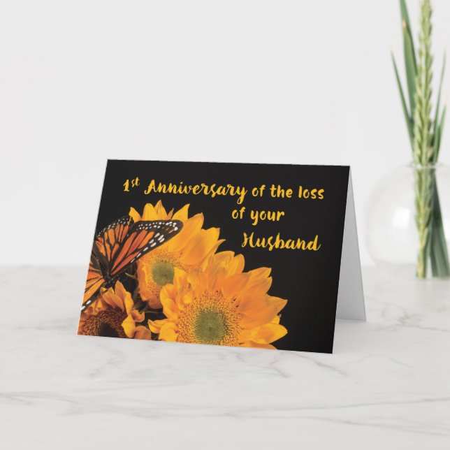 Carte Premier anniversaire religieux de la perte du conj (Devant)