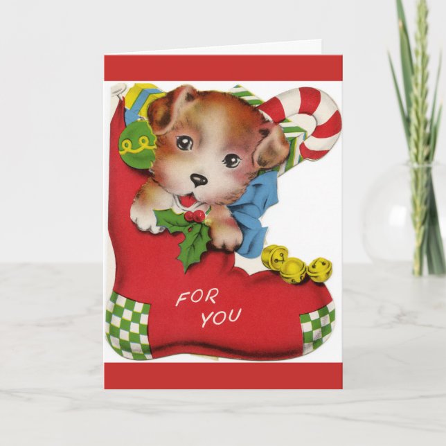 Carte Premier chiot de Noël (Devant)