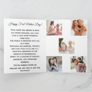 Carte Premier collage photo pour la fête des mères avec