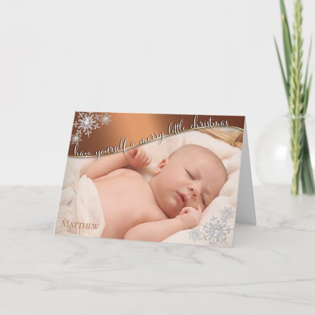 Carte Premier cuivre de Noël pour bébé - PHOTO DE VOTRE  (Devant)