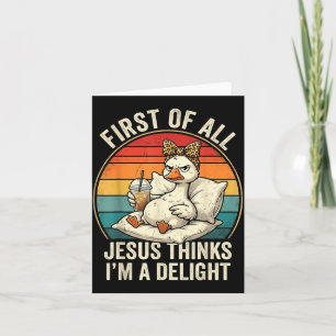 Carte Premier Jésus pense qu'un plaisir drôle de concept