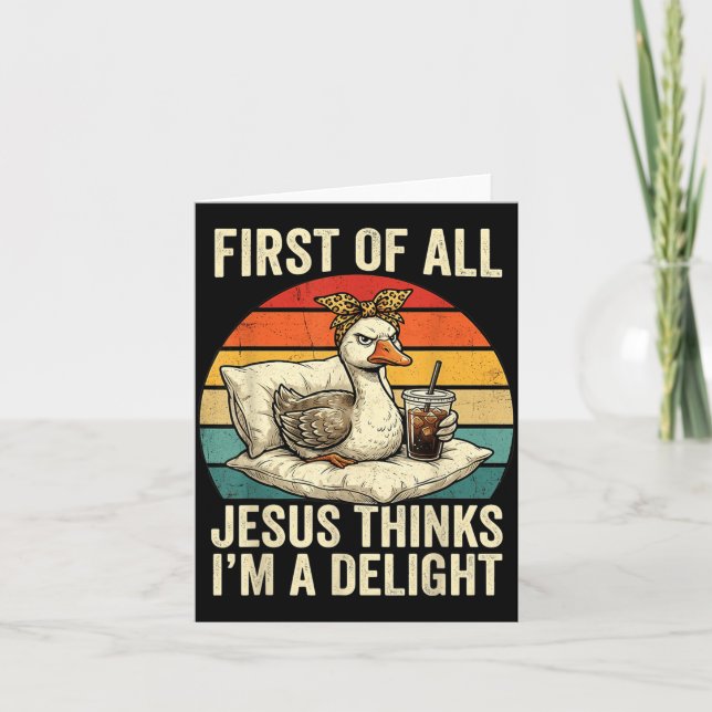 Carte Premier Jésus Pense Qu'une Délice Drôle De Meme D' (Devant)