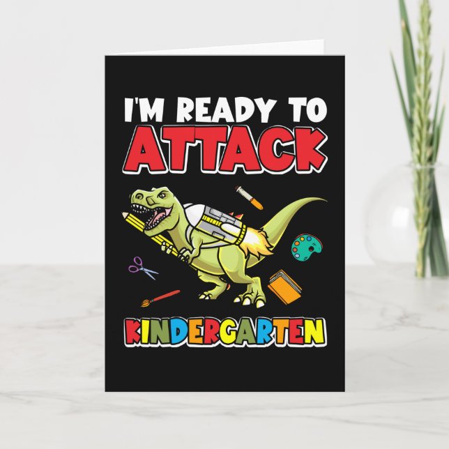 Carte Premier jour de jardin d'enfants Dinosaur (Devant)