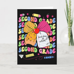 Carte Premier Jour D'école Deuxième Année Arc Crayon Ret