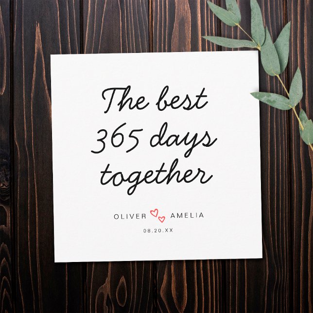 Carte Premier Mariage minimaliste personnalisé (Front)