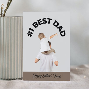 Carte Premier Meilleur Papa Fils Gris Moderne Bonne Fête