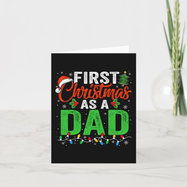 Carte Premier Noël Comme Papa Noël Éclairage Nouveau Pèr (Devant)